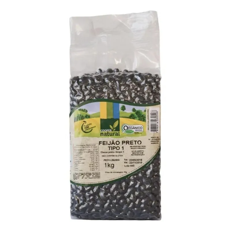 5x Feijão Preto Orgânico Coopernatural 1kg