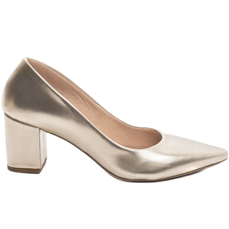 Scarpin Feminino Sapato Salto Médio Baixo Grosso Bico 6,5 cm Torricella