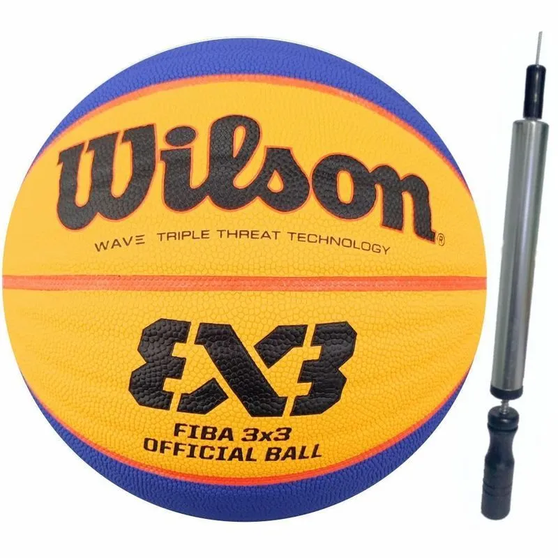 Bola Basquete Wilson Fiba 3x3 Mais Inflador Com
