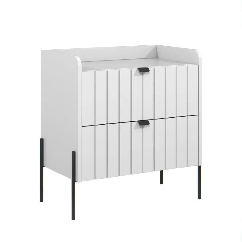 Mesa de cabeceira com gaveta branca moderna moriah 60cm estilo industrial pés preto