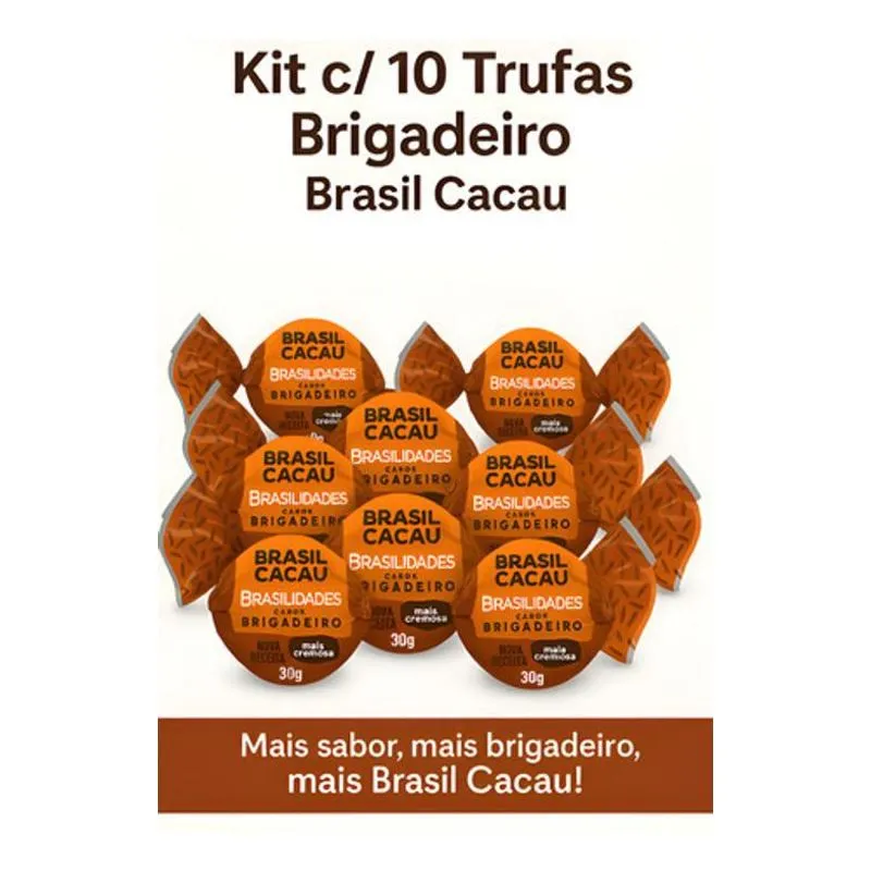 Kit 10 Trufas Brigadeiro Brasil Cacau