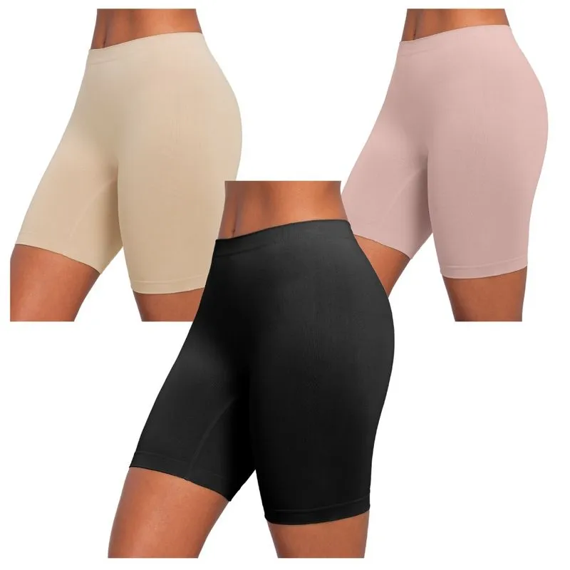 Kit Com 2 Calcinha Boxer Shorts Lupo Loba Sem Costura Básica Segunda Pele Modeladora