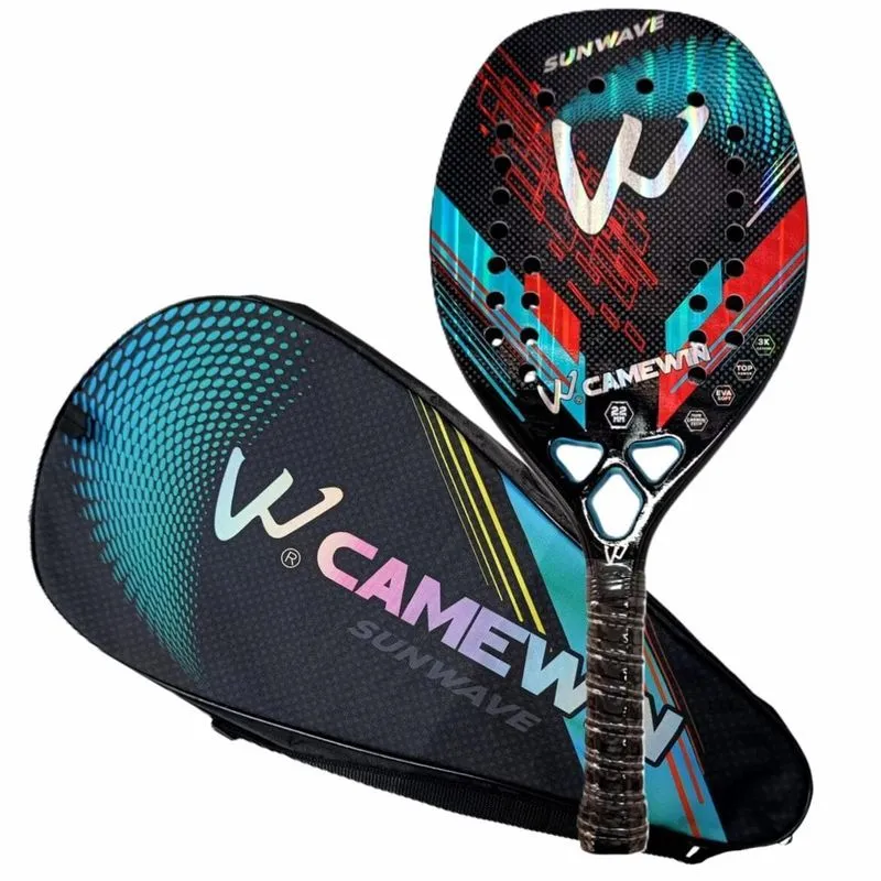 Raquete Beach Tennis Camewin 100% Carbono 3k Sunwave Verde