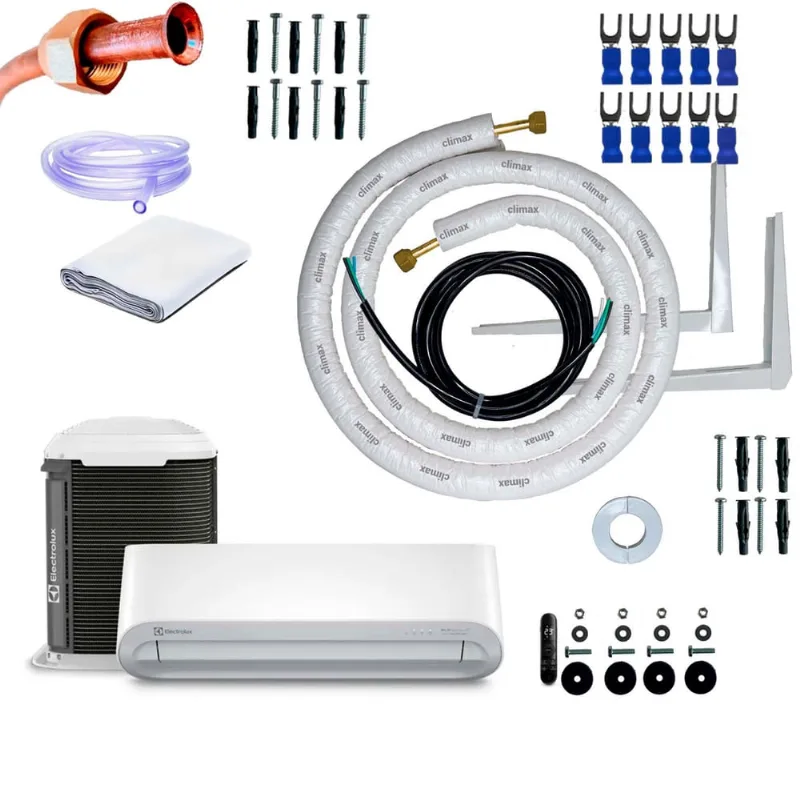 Kit Para Instalação Ar Condicionado Electrolux Split 12.000 BTUs Color Adapt Quente/Frio com Wi-fi 5 Metros c/ Suporte