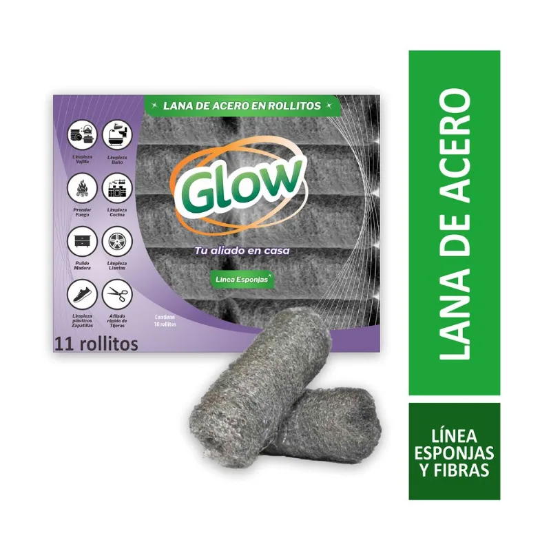 Lana de acero Glow x 10 uni