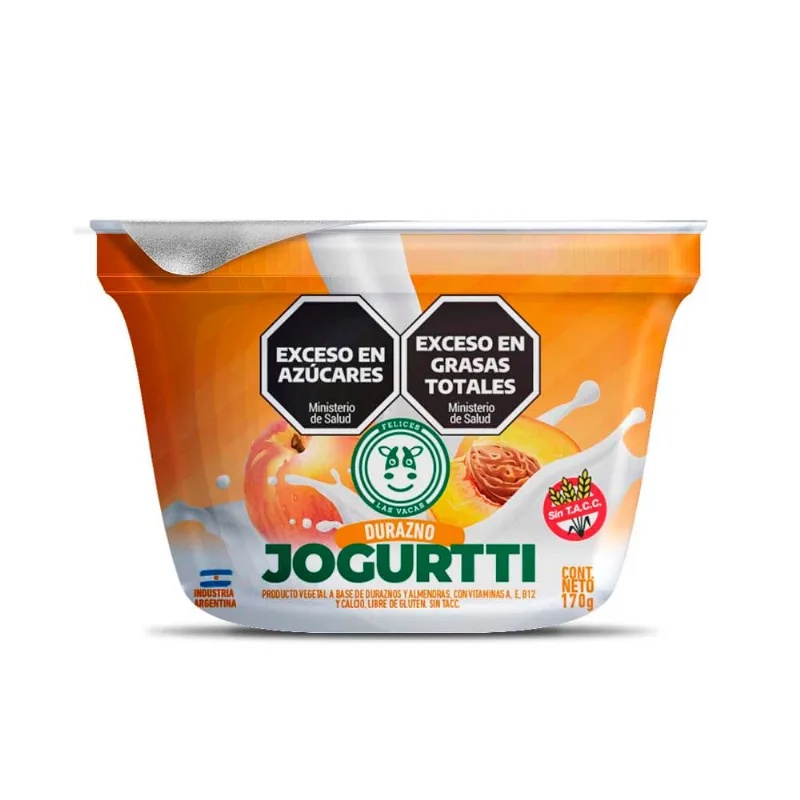 Yogurt Vegano Sabor Durazno 170 Grs Felices Las Vacas