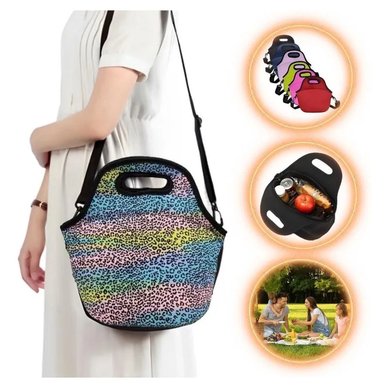 Bolsa Lancheira Térmica Neoprene Adulto Infantil Onça 3
