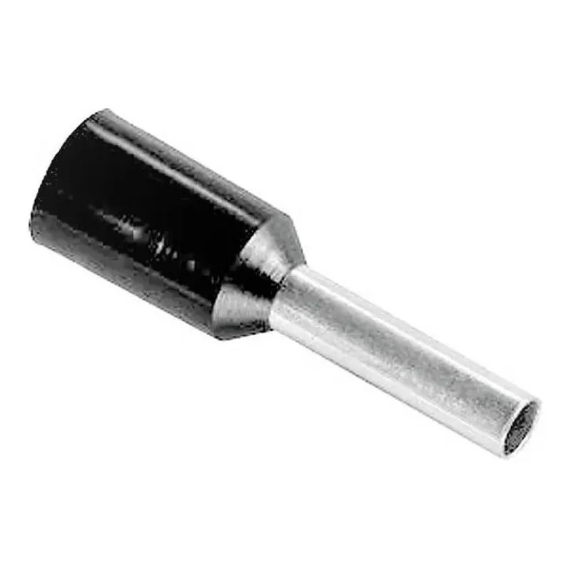 Terminal Tubular Ilhos 1,5mm Preto Pino Pre Isolado-100pçs P