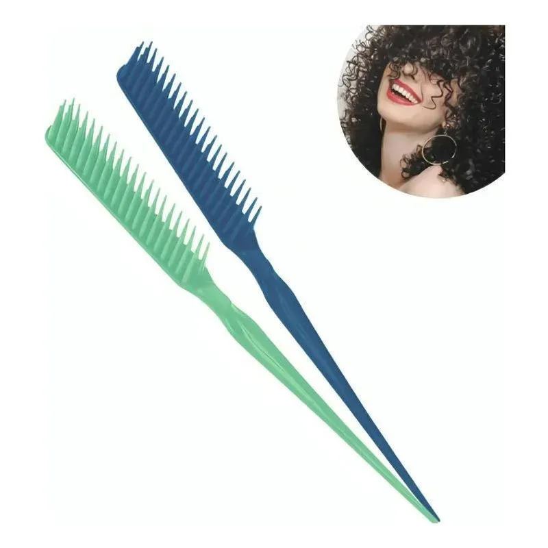 Kit 2 Pente Para Fitagem Cabelo Ondulado Cacheado E Crespo