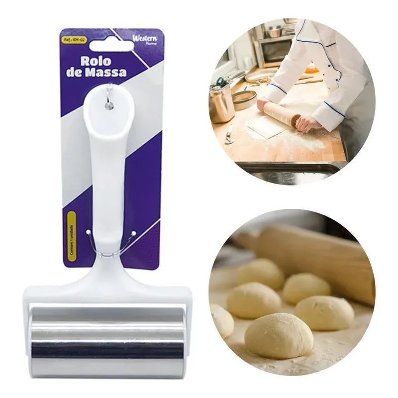 3x Rolo Para Abrir Massa Profissional Pão Pizza Macarrão Ino
