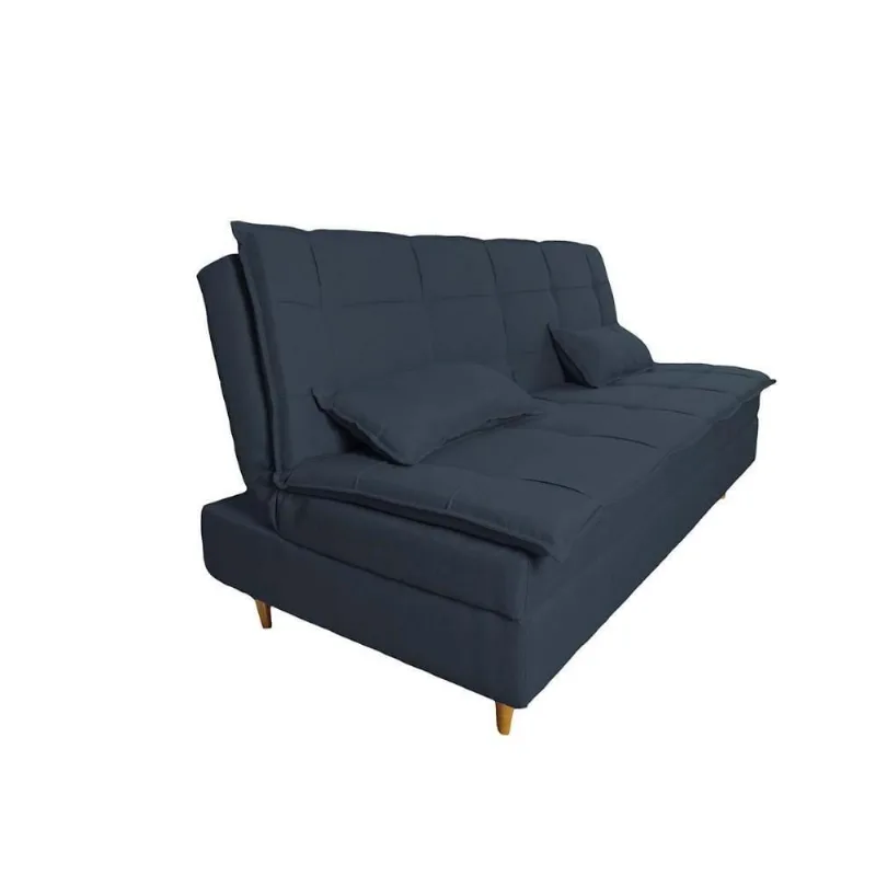Sofá Cama 3 Lugares 197cm Soho Suede Azul Herrero Decor Azul