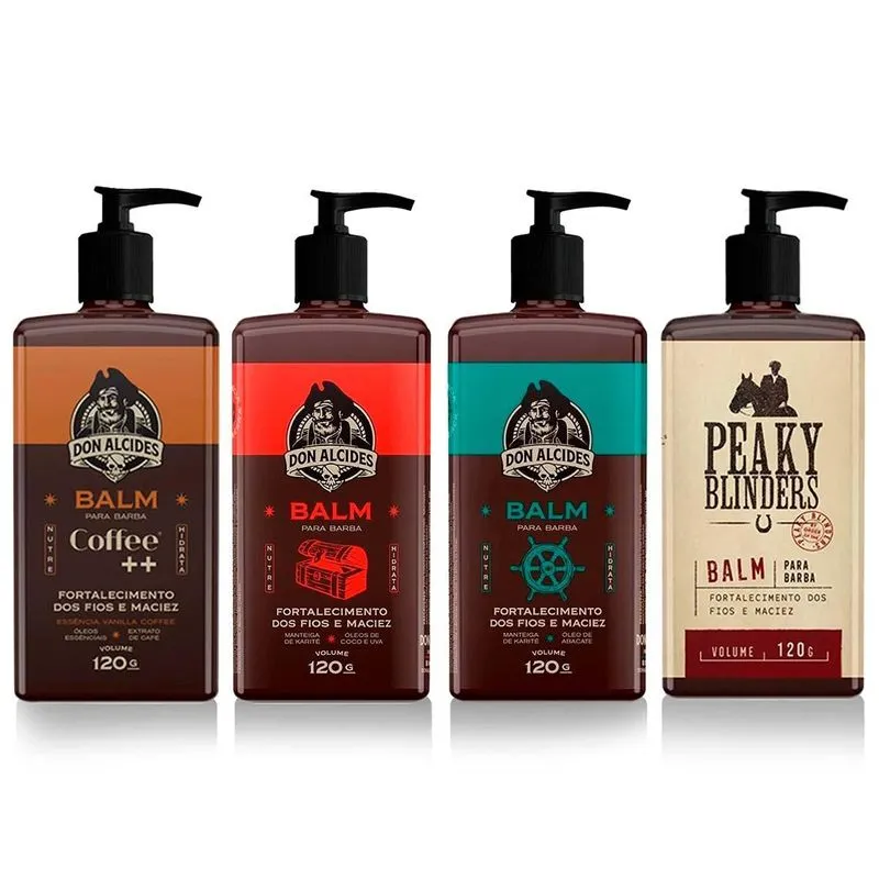 4x Balm Barba Negra Coffee Calico Peaky Blinders Don Alcides