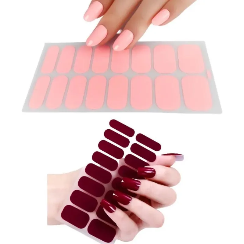 Kit 2 Cartelas Adesivo Película Esmalte Para Unhas Cor Lisa