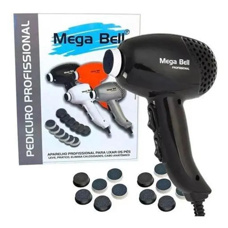 Pedicuro Profissional Preto Para Lixar Os Pés Mega Bell