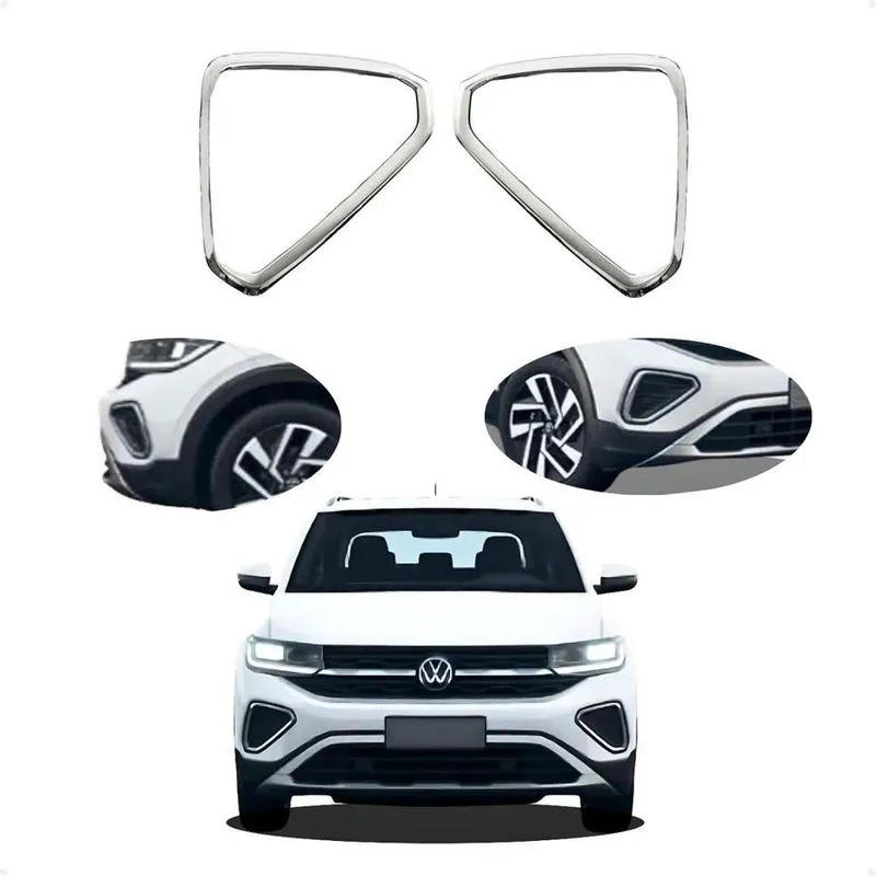 3x Aplique Moldura Cromada Farol Milha T-cross 2025 Acabamen