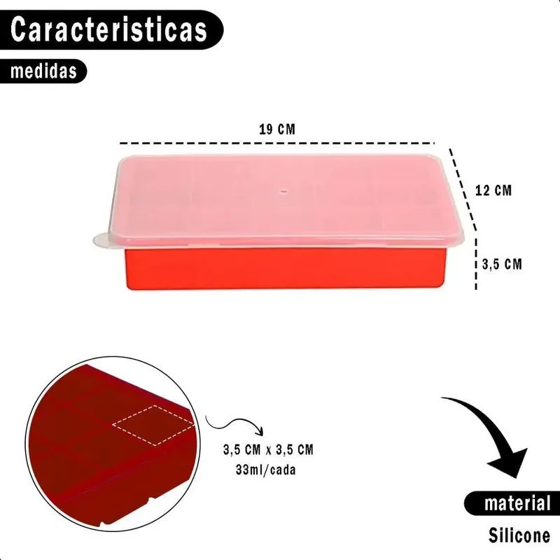3x 3 Formas Silicone 15 Cubos C Tampa Gelo Papinha Livre De