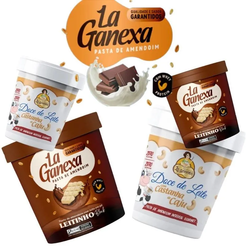 Kit Pasta La Ganexa 450g Sem Açucar Leitinho Black + 1 Sabor