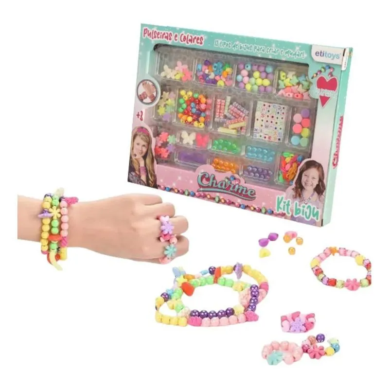 3x Kit Bijuteria Pulseira Colare 240 Pçs 12 Tipos Bijus Etit