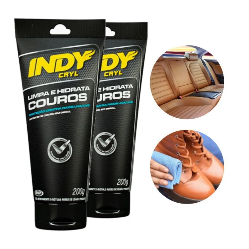 Indy Couro Limpa Hidrata 200g - Cuidados Essenciais
