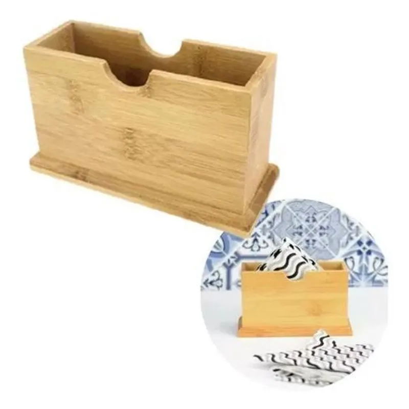 Porta Guardanapos De Bambu 16 X 6 Cm Quadrado