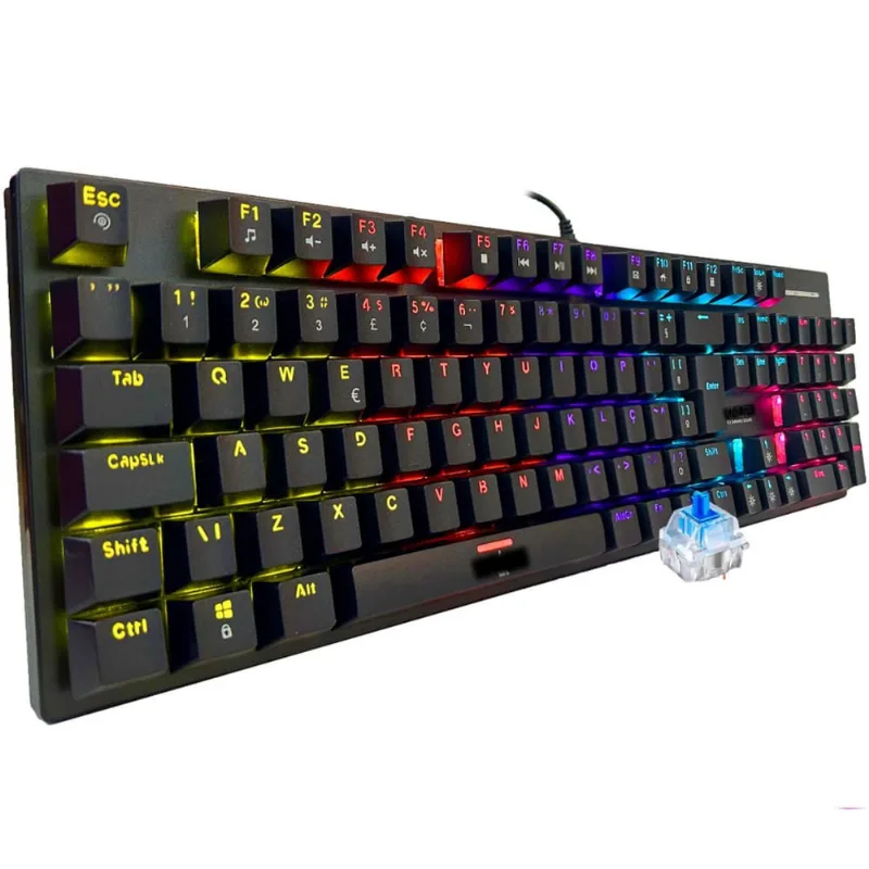 Teclado Gamer Mecânico Blue Switch Led Rgb Usb Pc Ps Anti Ghosting Abnt2