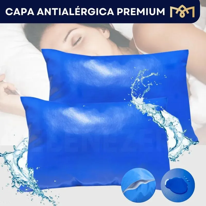 Kit 2 Capas Para Travesseiro Impermeáveis Antialérgica Prote