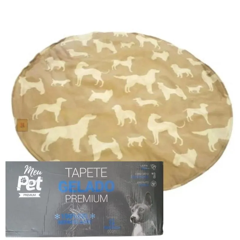 Tapete Gelado Pet G 60cm Refrescante Premium bege - Meu Pet