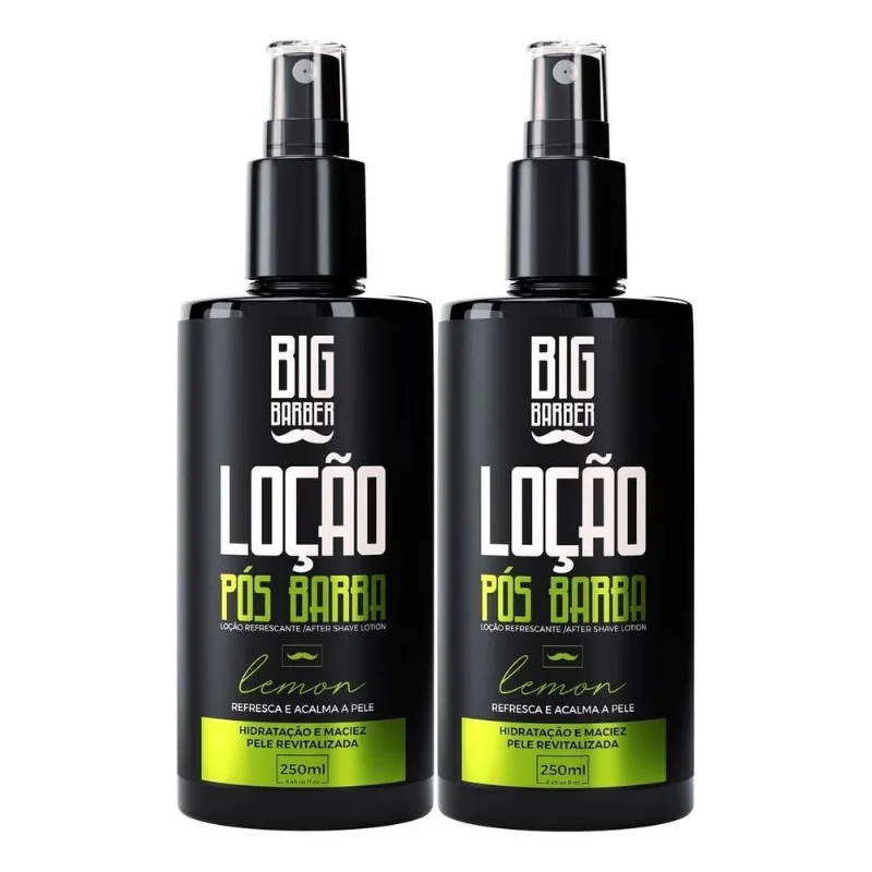Kit 2x Loção Pós Barba After Shave Lemon 250ml Big Barber