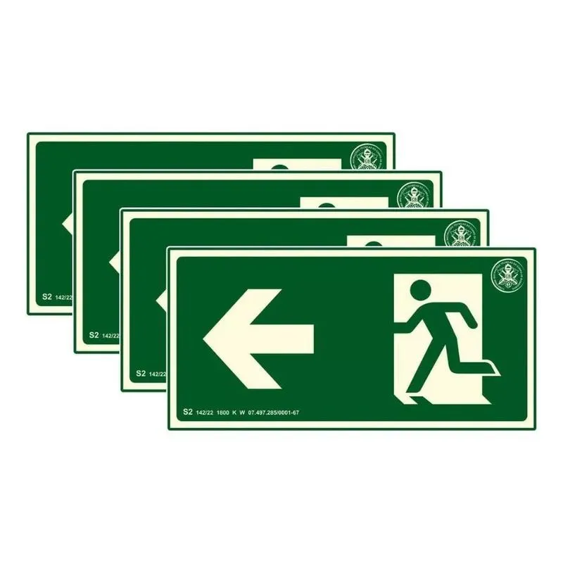 3x Kit 4 Placas Fotoluminescentes Saida A Esquerda S2
