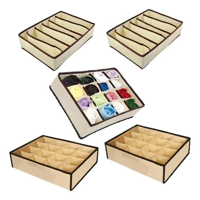 Kit 5 Organizador 2 Porta Sutiã 3 Calcinhas Lingerie Gaveta