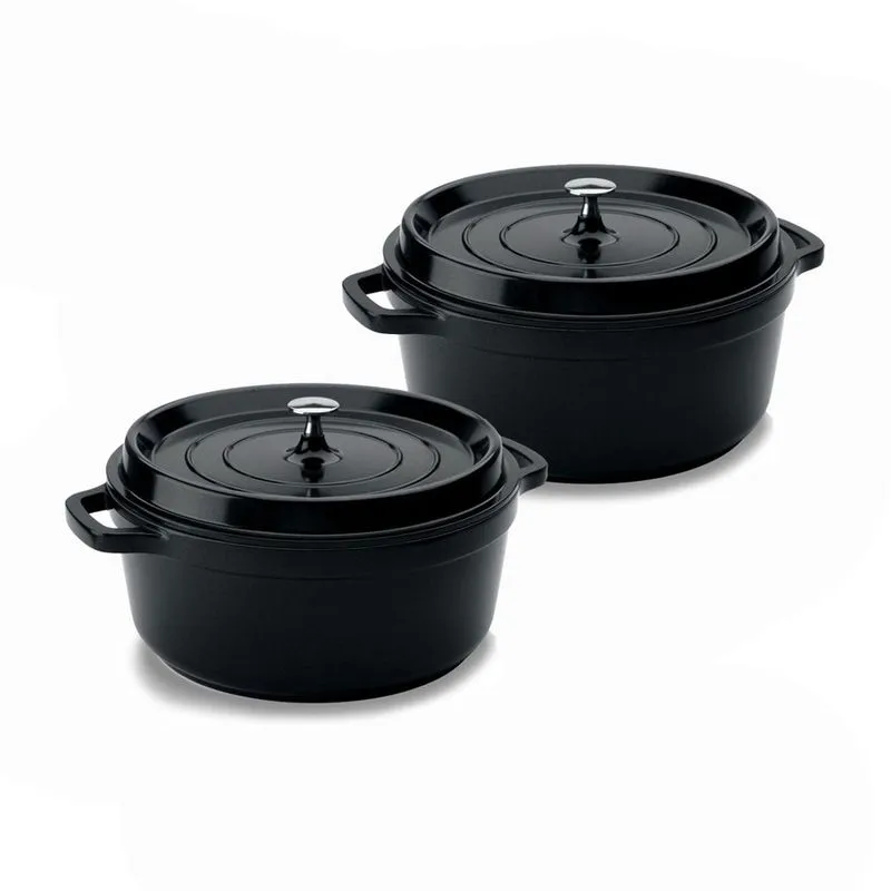 Kit Conjunto Caçarola Hercules Revestimento Ceramico Indução Preto 4,3L + 4,3L