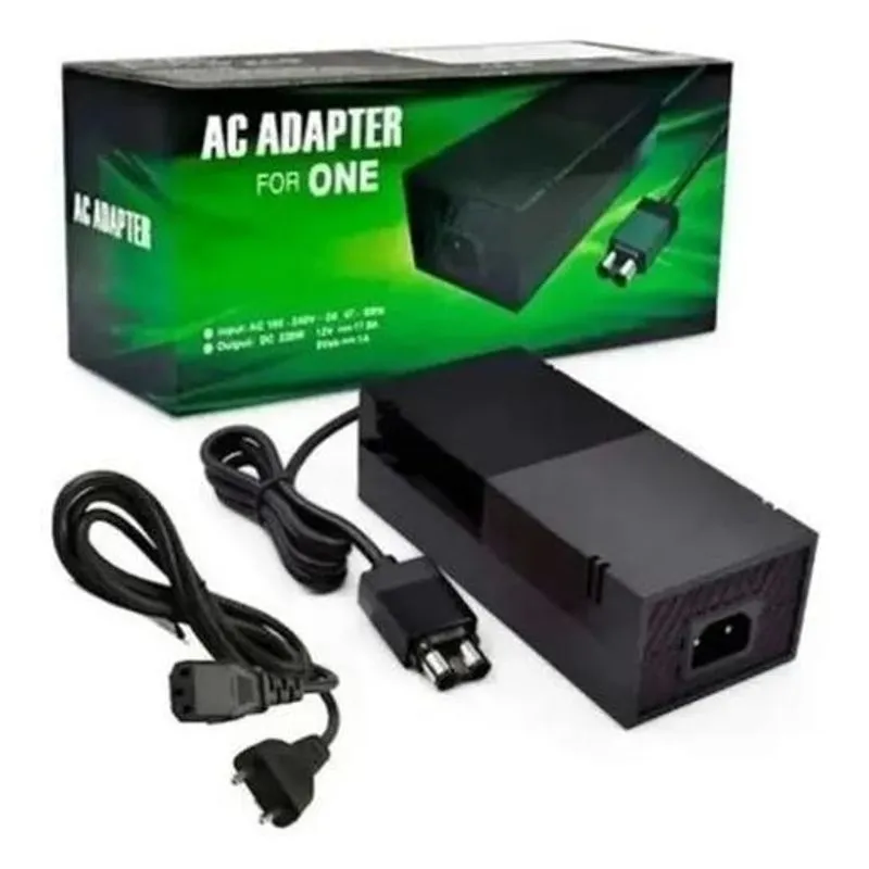 3x Fonte Xbox One Fat Bivolt Cabo De Energia Compativel 110/