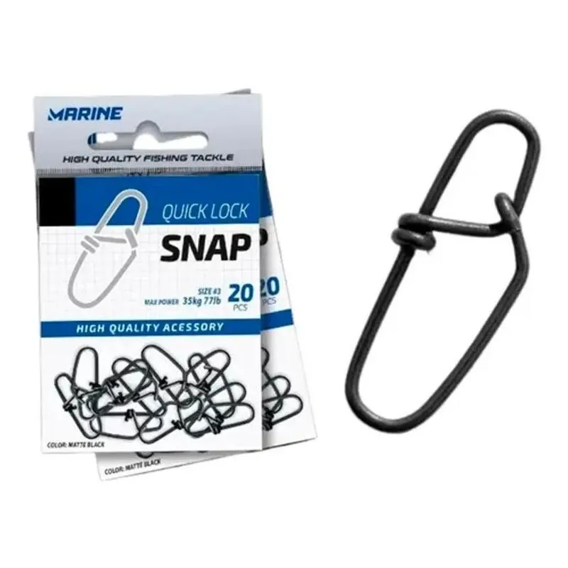 Snap Para Pesca Quick Lock Tamanho 1 - 15kg-33lb C/20 Marine