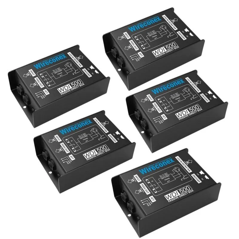 Kit 5 Direct Box Passivo Wireconex wdi 500 Casador de impedância