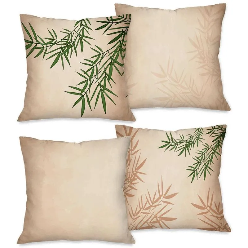 Kit Com 4 Capas Para Almofadas Decorativas Bambus