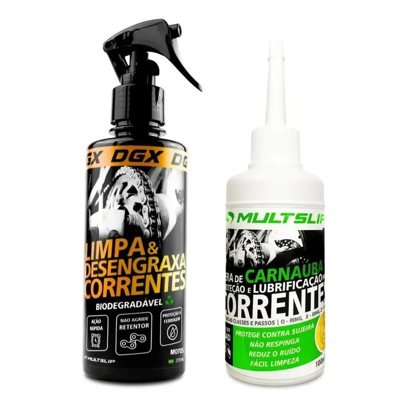 3x Kit Limpa E Lubrifica Multslip Desengraxante + Lubrifican