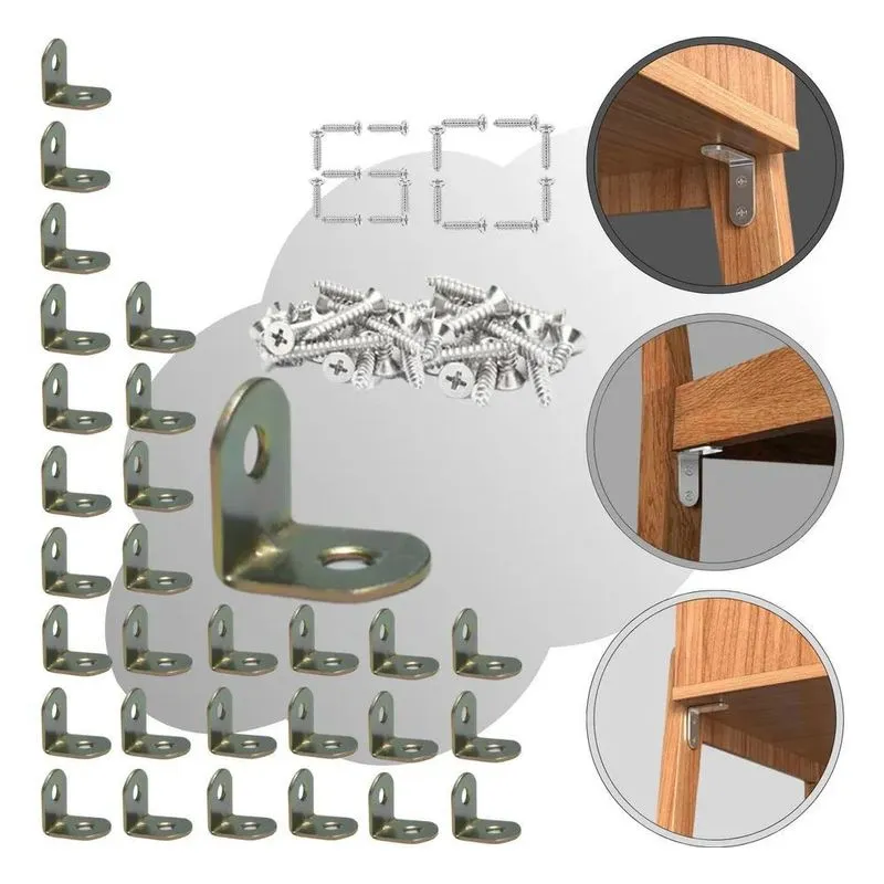 Cantoneira L Bicromatizada Moveis Reforço Gaveta 20 Mm 30pç