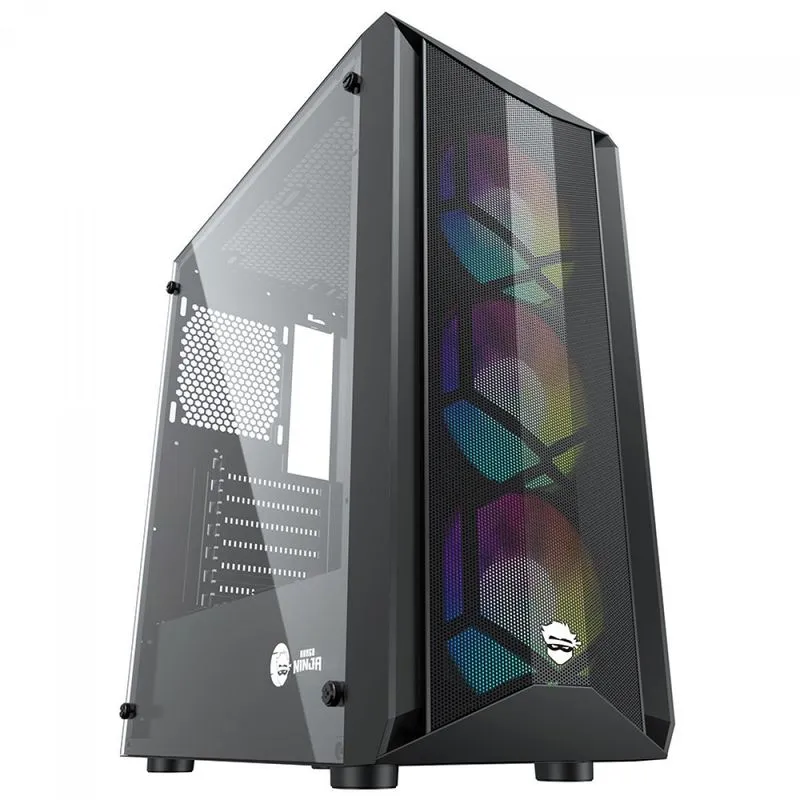 Gabinete Pc Gamer Folha Atx Vidro Temperado S/fonte C/3 Fans