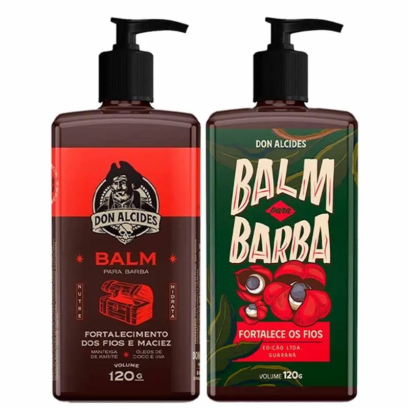Kit 2x Balm Hidratante Para Barba Negra Guaraná Don Alcides