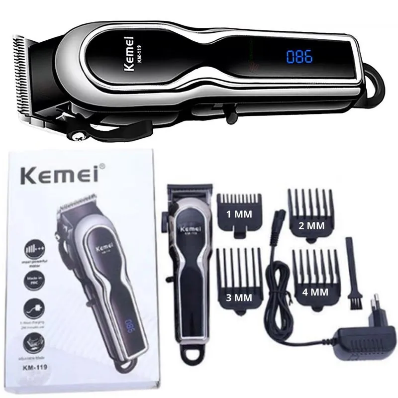 Cortador De Cabelo Kmei Km-119 Compacta E Sem Fio Para Salão