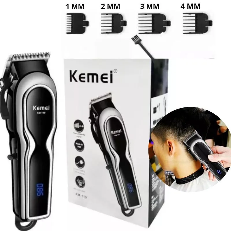 Cortador De Cabelo Kmei Km-119 Premium Para Barba