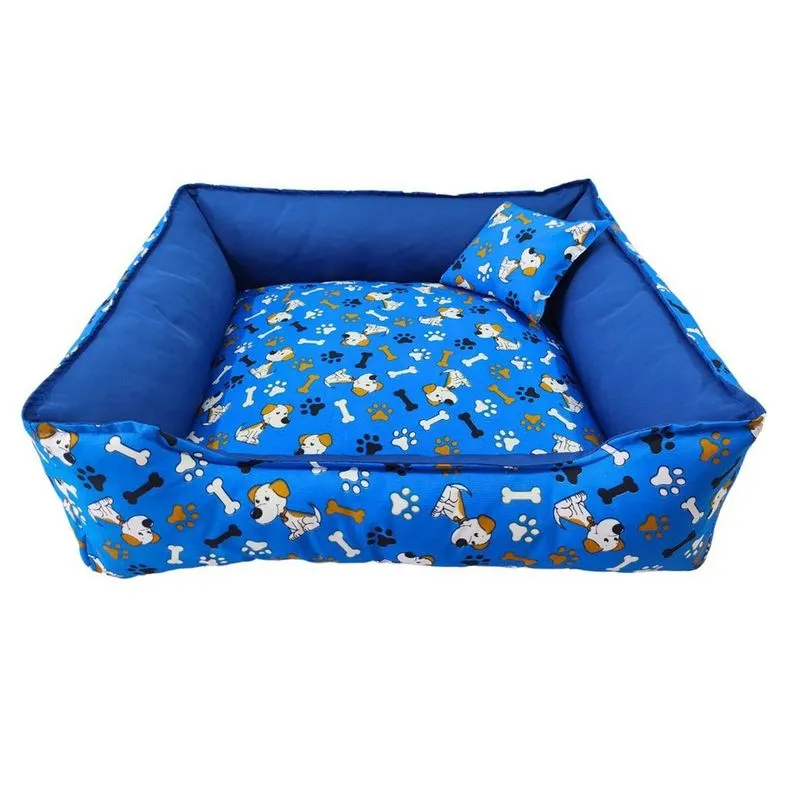 Caminha Pet Estampada 52x52x17 M Azul - Dog Cat Store