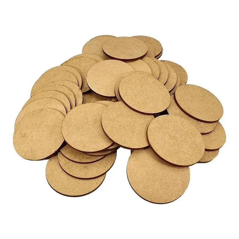 Kit Com 100 Bolachas 6x6 Mdf Círculos Sousplast Aplique 3mm