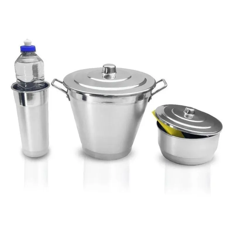 3x Kit De Pia Organizador Em Aluminio - Polido E Lixado