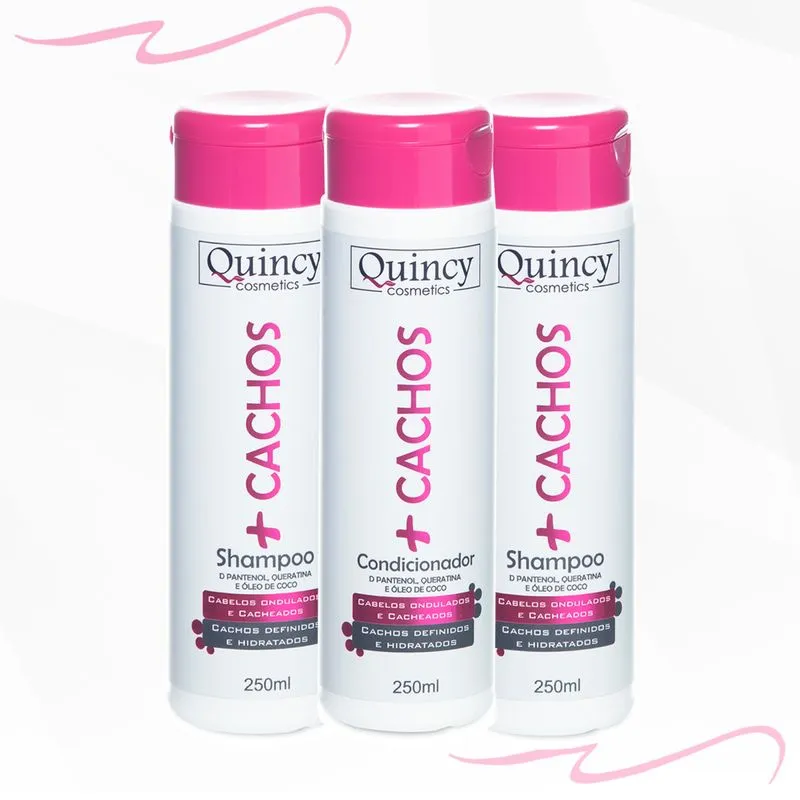 2 Shampoo 1 Condicionador Para Cachos Rico em D Pantenol