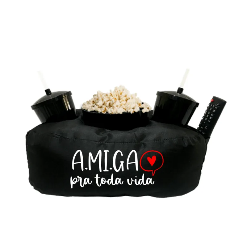 Almofada Porta Pipoca Amiga Pra Toda Vida