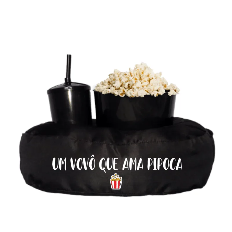 Almofada Porta Pipoca Preto Solteiro Vovô Que Ama Pipoca