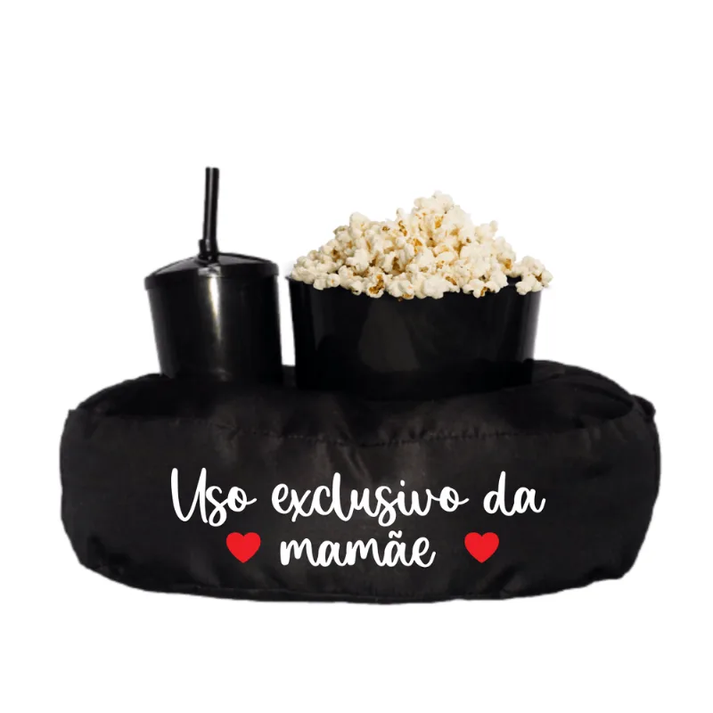 Almofada Porta Pipoca Preta Solteiro Uso Exclusivo Da Mamãe