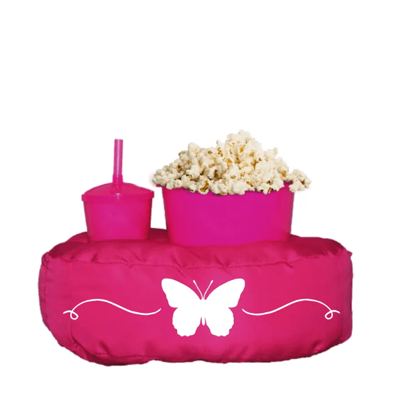 Almofada Porta Pipoca Rosa Infantil Borboleta