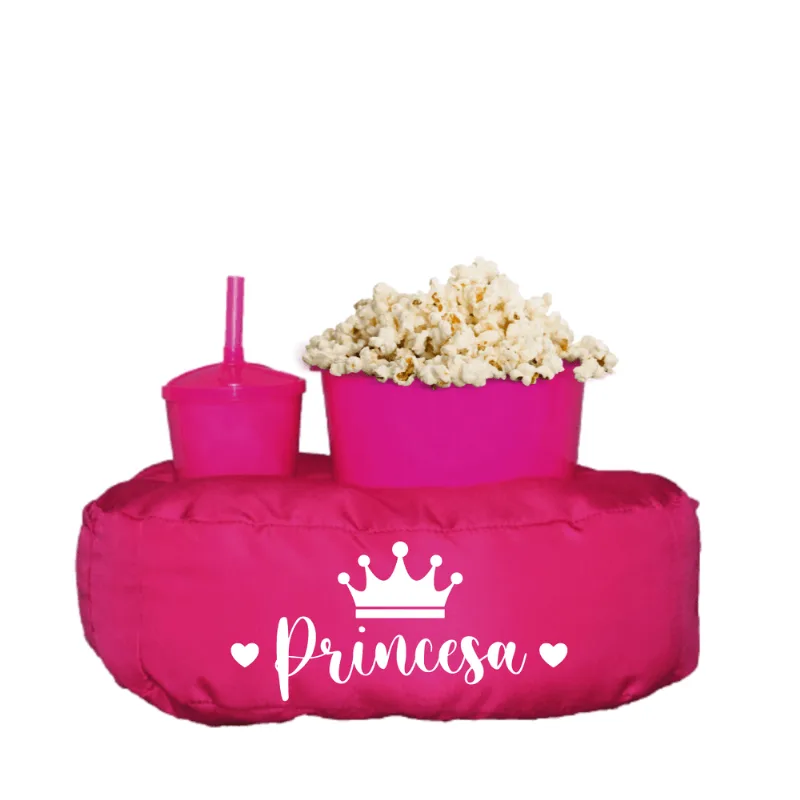 Almofada Porta Pipoca Rosa Infantil Princesa
